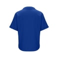 thumbnail image 5 of Pxxlle Button Down Shirts for Women Business Casual Short Sleeve Shirt Solid Color Curved Hem Blouses Dressy Lapel Tops Blue XXL, 5 of 10
