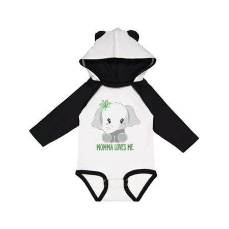 

Inktastic Momma Loves Me- cute elephant Gift Baby Boy or Baby Girl Long Sleeve Bodysuit