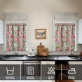 thumbnail image 4 of Green Pink Flowers2(1) Kitchen Curtain Valance 3 Piece Home Curtains and Valance Set Curtain Sink Window Decor Window Treatment Tier 27.5x36 Length, 4 of 6