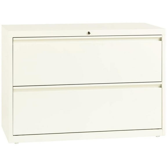 Hirsh 42-in Wide HL10000 Series Metal 2 Drawer Lateral File Cabinet Off White