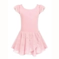 thumbnail image 2 of Quotay Robe pour Tout-Petits Fille à Manches à Volants, Robe de Danse Ballet, Justaucorps à Jupe Tutu avec Encolure Ronde et Robe Fluide Sans Manches Longueur Midi pour Enfants 02_Pink,150, 2 of 7
