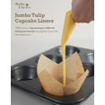 thumbnail image 2 of 100pcs Natural Jumbo Tulip Cupcake Liners for Baking, Unbleached Cupcake Liner, Greaseproof Parchment Paper Muffin Liners, Tulip Muffin Liners for Party, Christmas, Valentines, 2 of 4