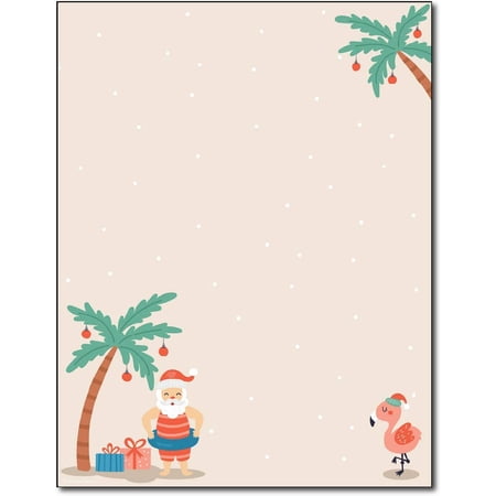 Fun Christmas Stationery Paper – 80 Sheets Holiday Letterhead – 8.5x11” Printable Festive Paper