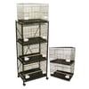 YML 6x2434BLK and 1x 4134BLK Six Small Bird Breeding Cages with Divider and One 4 Tier Stand in Black