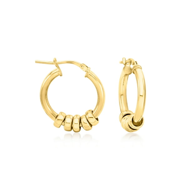 Ross-Simons Italian 18kt Gold Over Sterling Hoop Earrings With Removable Beads, Women's, Adult