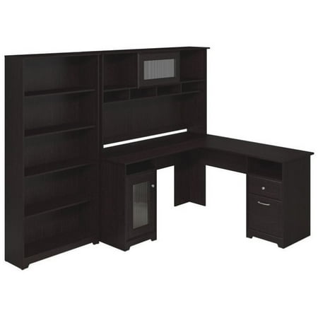 Bush Cabot 60 L Shape Desk With Hutch And 5 Shelf Bookcase In This On Opens A Dialog That Displays Additional Images For With The Option To Zoom In Or Out