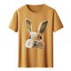 thumbnail image 3 of Tops de Cuello Alto para las Mujeres Amante Impreso Camiseta Cuello Redondo Manga Corta, Poliéster Spandex, 3 of 7