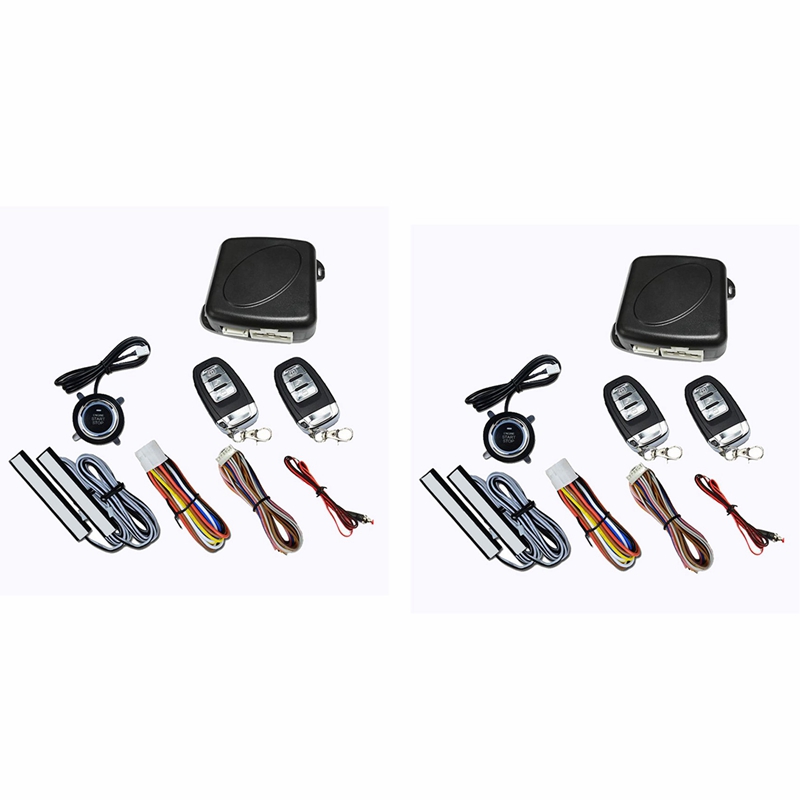 2X Car SUV PKE Keyless Entry Engine Start Alarm System Push Button Start System Remote Stop