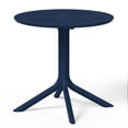 thumbnail image 6 of WestinTrends Playa 5-Piece Modern Round Patio Dining Table Set with Stackable Patio Dining Chairs, Navy Blue, 6 of 16