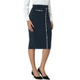 thumbnail image 5 of INSPIRE CHIC Women's Bodycon Pencil Skirt High Waist Stretchy Knee Length Office Work Skirts 2XL Dark Blue, 5 of 7