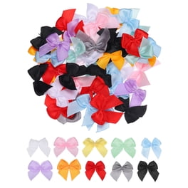 100Pcs 15Mm Multicolore Mini Rose Satin Noeuds,Diy Couture et Appliques