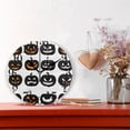 thumbnail image 2 of Different Pumpkin Face Round Wall Clock Battery Operated Silent Non-Ticking Bedroom Office Kitchen Home School Decor 10"(Black), 2 of 10