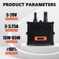 thumbnail image 2 of Portable Solar Panel Power for Fast Charging, 65W Fast Charging Solar PV Panel Charger, Efficient and Stable Power Conversion with Display for Rapid Charging Power Bank, Smartphone, Tablet, Computer, 2 of 8