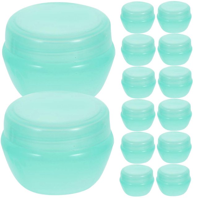 Green Plastic Cosmetics Jars with Mushroom Shape for Travel Storage 10g