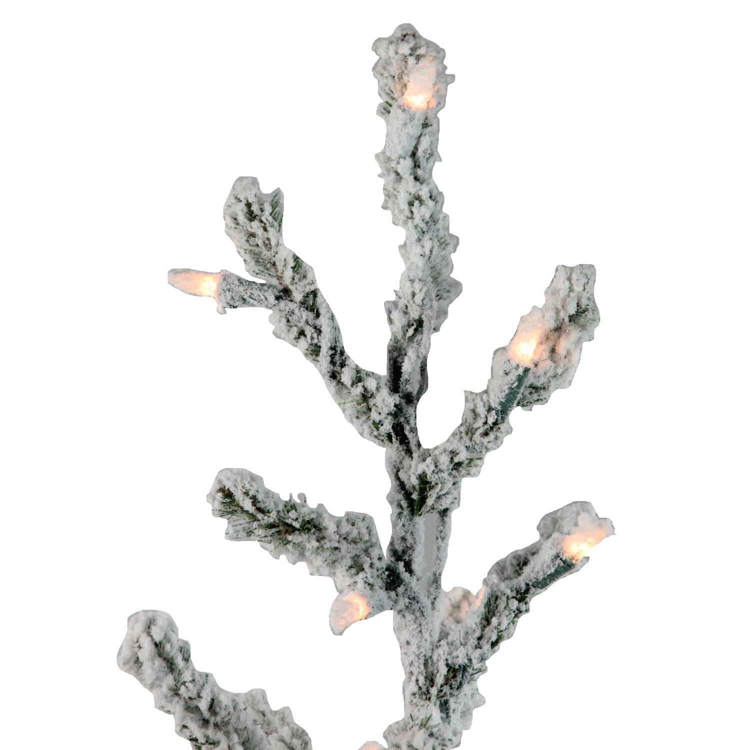 36" PreLit Flocked Alpine Coral Artificial Christmas Tree Warm White