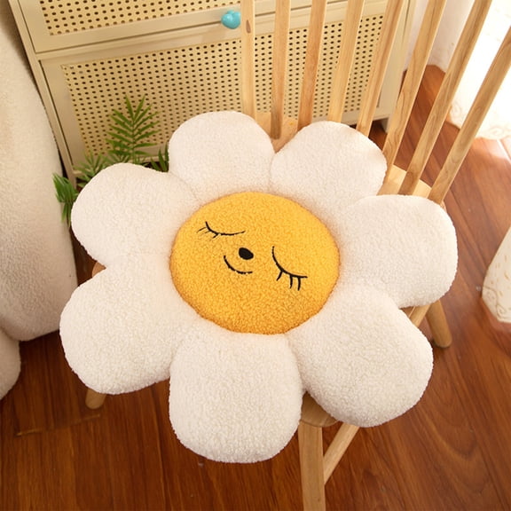 Sunflower Flower Floor Pillow,Super Soft Plush Daisy,Soft Comfortable Plush Sunflower Seat,Cute Home Decoration Kids Girls Women Gifts 15.7x15.7x2 In