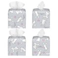 thumbnail image 2 of KLL Fun Rabbit Print Tissue Box Cover,Leather Tissue Holder Square Facial Tissue Case Facial Paper Organizer Dispenser for Bathroom, Vanity Countertop, 2 of 7