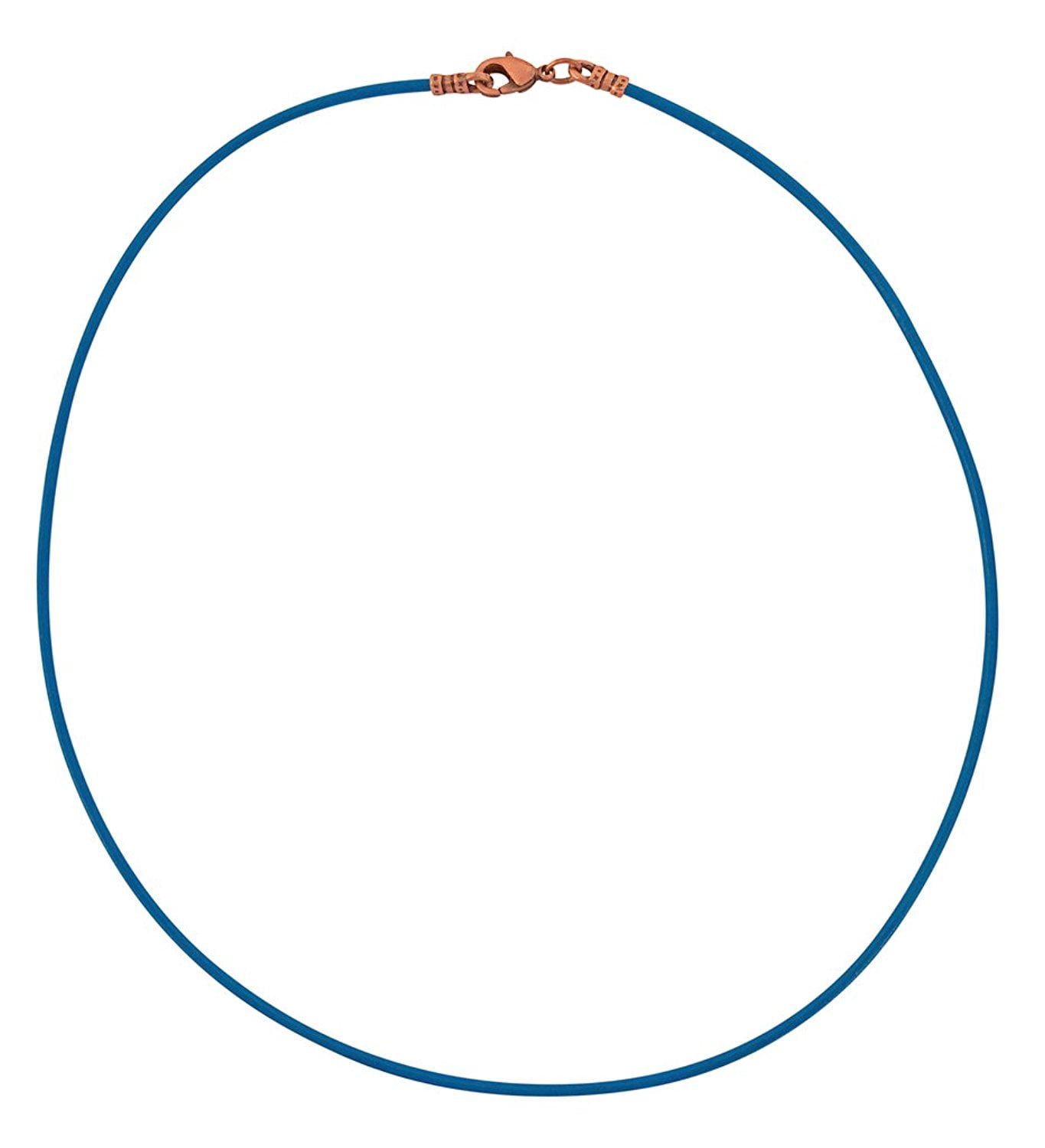 Antique Copper 1.8mm Fine Sky Blue Leather Cord Necklace