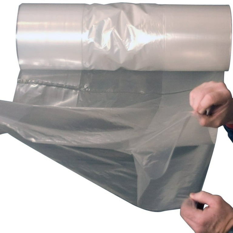 APQ Pack of 500 Jumbo Gusset Poly Bags on Roll 14 x 13.5 x 27. Large  Perforated Clear Bags 14 x 13 1/2 x 27. Thickness 1.5 Mil. Expandable  Plastic