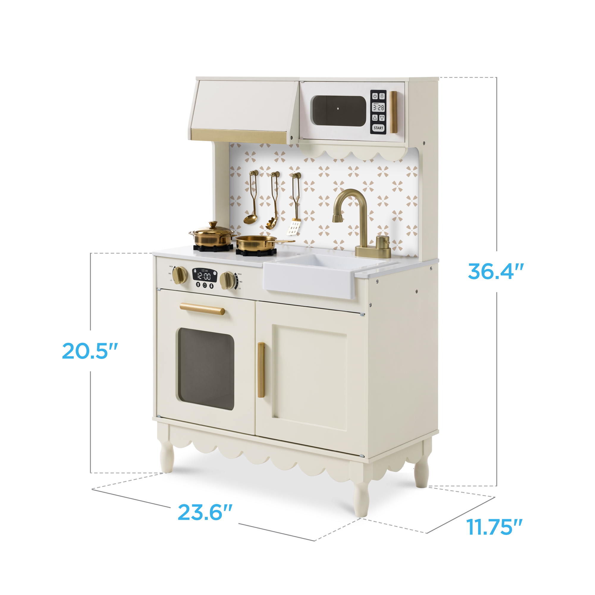 Best Choice Products Wooden Toddler Kitchen Playset, Ivory photo 2