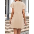 thumbnail image 4 of Vestido tipo camiseta EVALESS 2025 con volantes de manga corta para mujer, 4 of 6
