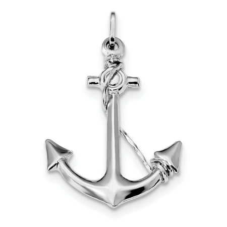 925 Sterling Silver Nautical Anchor Ship Wheel Mariners Rope Pendant Charm Necklace Sea Shore