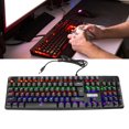 thumbnail image 4 of Computer Keyboard, Ergonomic Gaming Keyboard 104 Keys Sweat  ABS Blue Switch RGB Backlit  For Office, 4 of 8