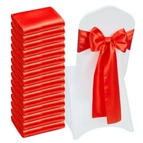 KFFKFF Satin Chair Sashes Bows, 50PCS Ribbon Ties for Chairs, 7 x 108 inch, Red Decorative Accents for Weddings, Baby Showers, Parties, Events, and Banquets