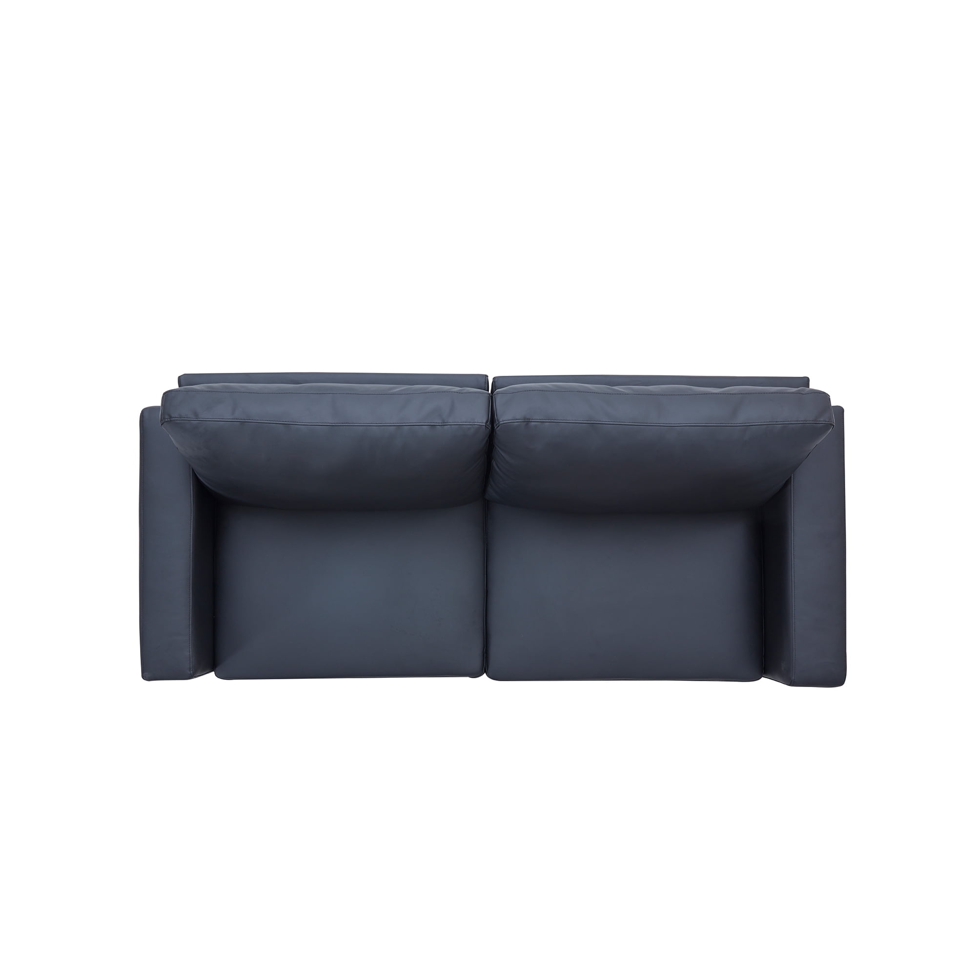 Veryke Morden Upholstered Living Room Sofa Couch with Solid Wood Frame in Black PU Leather