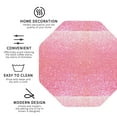 thumbnail image 3 of Honeii Sparkly Pink Glitter print Leather Coaster Set of 4, ideal for safeguarding your furniture from drinks spills and effortless cleanup-Octagon, 3 of 6