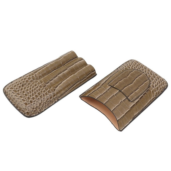 3 Finger Cigar Holder Case Portable Humidor Premium Leather Cigar Case Frosted Finish for Travel Size Hardware