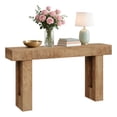 thumbnail image 1 of 63 Inch Farmhouse Console Table with Storage Shelf, Narrow Wooden Sofa Table for Behind Couch Entryway Hallway Living Room, Rustic Burnt Wood Finish, 1 of 7