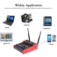 thumbnail image 4 of Woopker 4-Channel Audio Mixer Console with Wireless Microphone Sound Mixing USB input DJ Mixer ,Reduced Noise, 4 of 7