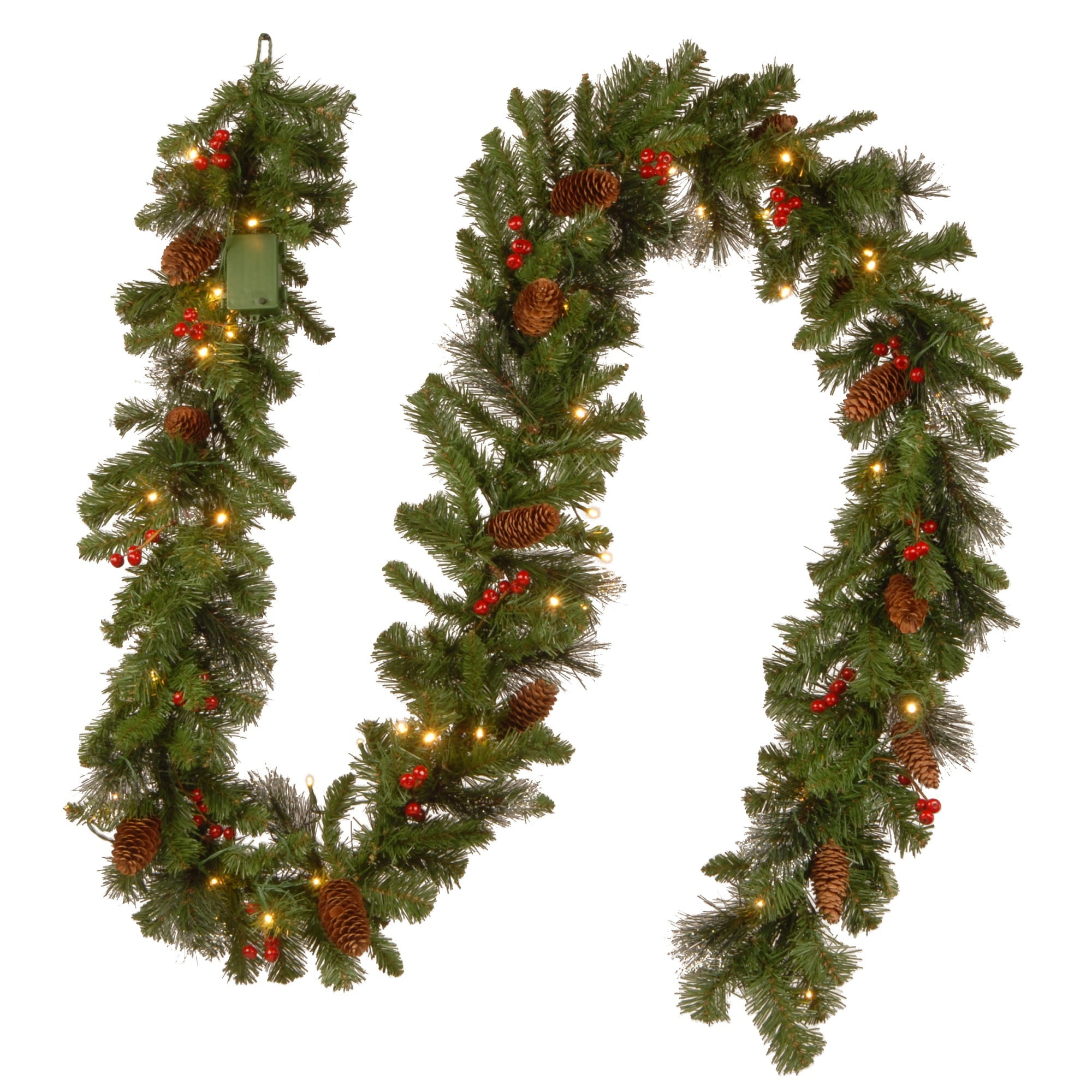 National Tree CW7-306-9A-1 9 ft x 10 inch Crestwood Spruce Garland With Silver Bristle for sale online 