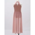 thumbnail image 6 of Haitryli Kids Girls Lyrical Dance Costume Color Block Mesh Tulle Flowy Maxi Long Dress Modern Contemporary Dancewear Dusty Pink 14, 6 of 7