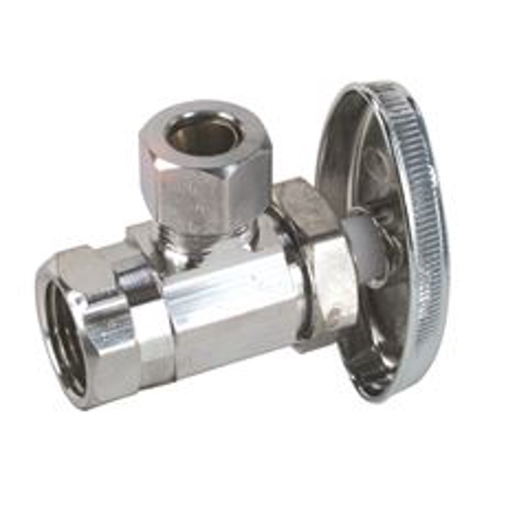 DURAPRO ANGLE STOP, 1/2 IN. IPS X 3/8 IN. COMP, CHROME, LEAD FREE