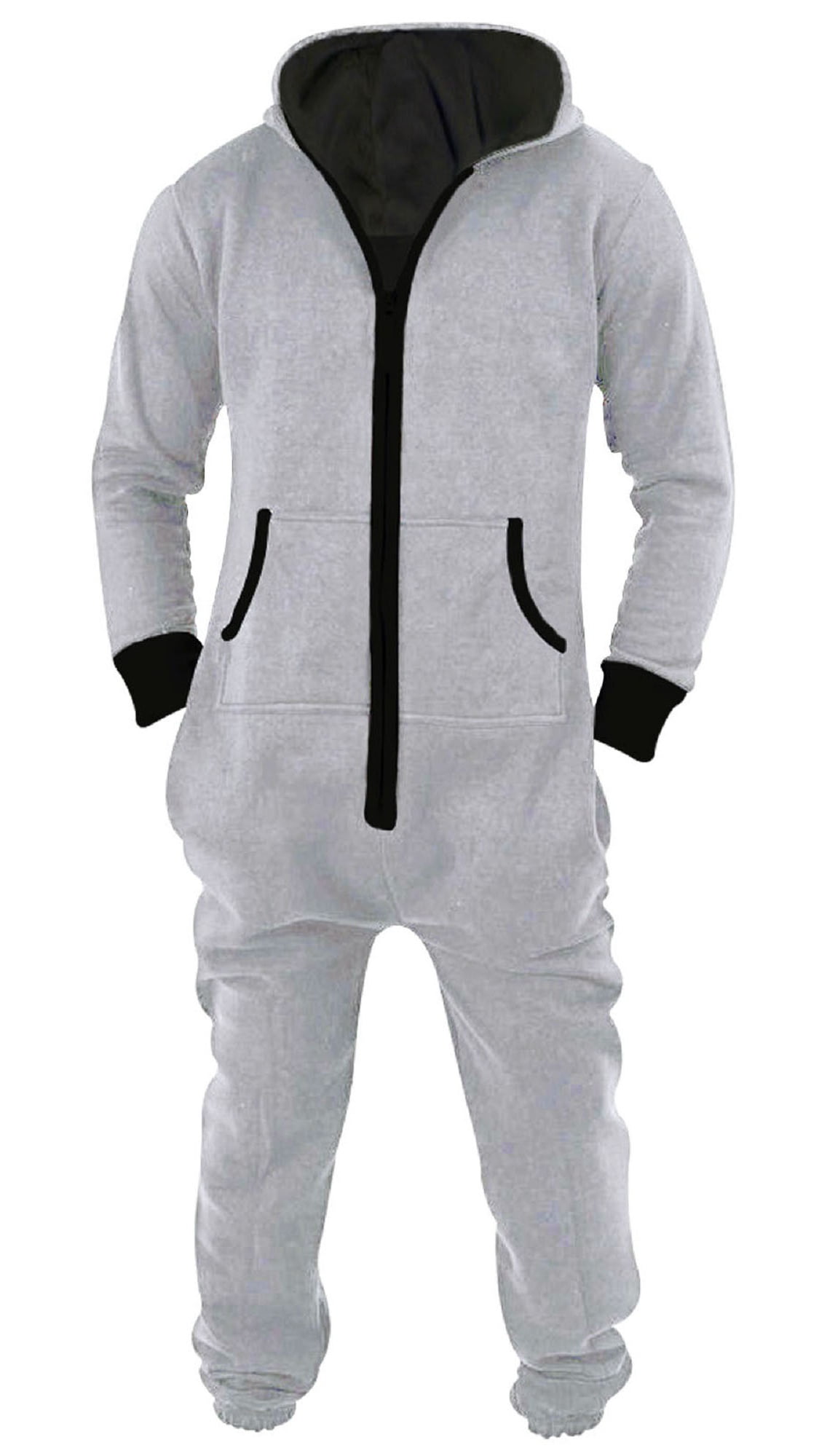 Mens One Piece Pajamas Adult Plain Jumpsuit non Footed Lightweight Sleepwear Unisex Playsuits