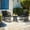 Black, variant on AVAWING Patio Rattan Bistro Set of 3, Outdoor Wicker Furniture Chairs with Table & Cushions, Black