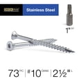 thumbnail image 2 of Tornillos para madera Deck Plus 48464 de acero inoxidable 73 piezas #10x6cm, 2 of 9