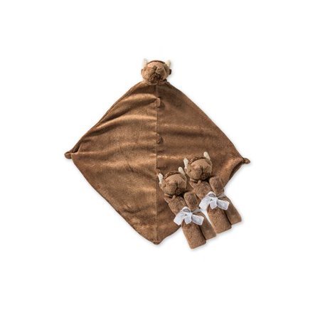 Angel Dear Blue Bunny 3-Piece Blanket Set - 13"x13" Microfiber Blankies, Perfect For Babies & Travel