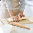 thumbnail image 2 of Rodillo de amasar de madera giratorio (39 x 6 cm) Rodillo de amasar de madera pequeño profesional Herramienta manual para hornear galletas Pizza Pastel Pan Cocina Equipo para el hogar 1 pieza, 2 of 5