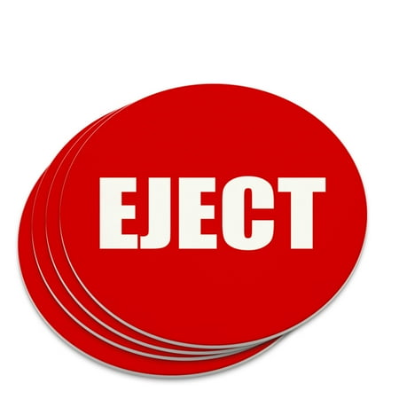 

Red Eject Button Design Funny Novelty Coaster Set