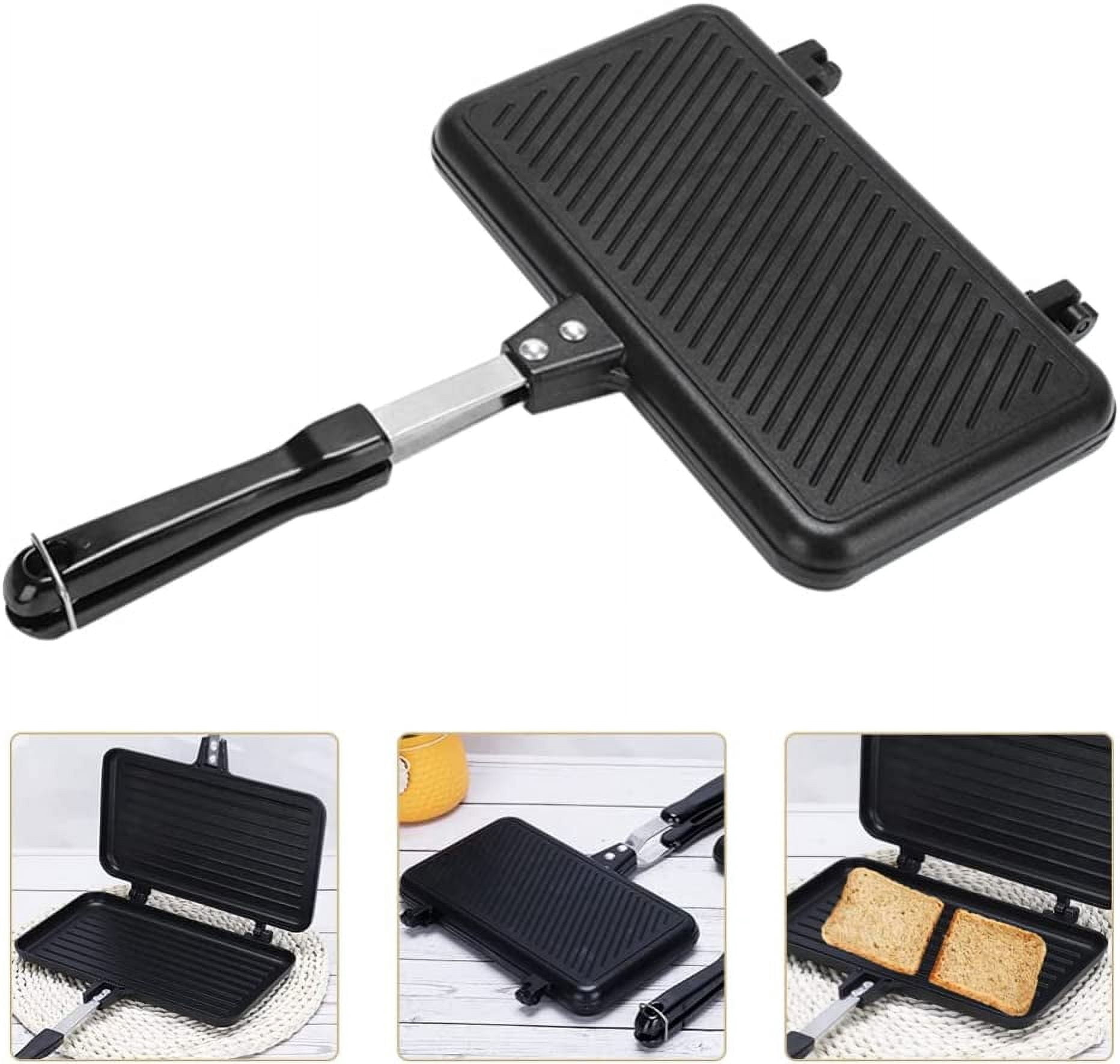 CATPAN Aluminum Non-Stick Sandwich Baking Pan - Double Sided Frying Pan & Snack Griddle for Breakfast Kitchen