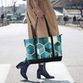 thumbnail image 4 of FORMRS Canvas Laptop Tote Bag for Women with 15.6" Computer Compartments Shoulder Handbag, Light Blue Geometric Pattern, 4 of 7