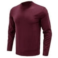 thumbnail image 2 of Fesfesfes Blouse Shirt for Men Long Sleeve Crew Neck Pullover Sweater Solid Color Top Sale Items, 2 of 7