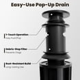 thumbnail image 6 of Modern 8 in. Waterfall Widespread 2-Handle Bathroom Faucet, Matte Black Finish, Pop-Up Drain, Spa-Inspired Design & Easy Installation, 6 of 11