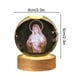 thumbnail image 3 of Crystal Night Light Engraved Holy Family Figurine Statue With Wooden Stand Color Changing Light Glass Religious Collection Catholic, 3 of 6