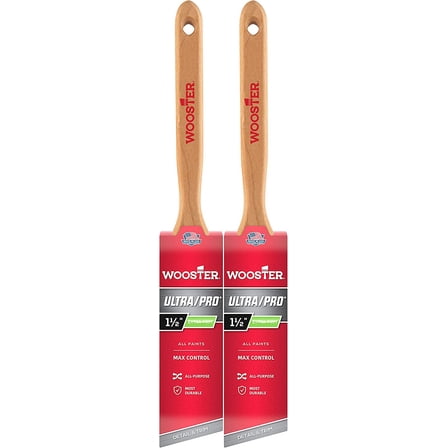 Wooster Genuine 1.5" Ultra/Pro Extra-Firm Angle Sash Paintbrush 2-Pack # 4153-1.5-2PK