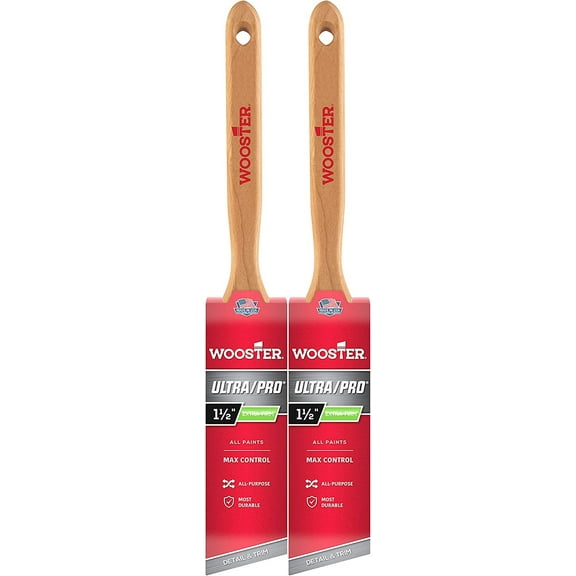 Wooster Genuine 1.5" Ultra/Pro Extra-Firm Angle Sash Paintbrush 2-Pack # 4153-1.5-2PK