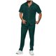 thumbnail image 1 of Pantalones Elásticos de la Cintura de los Hombres de Color Sólido Cuello de Vuelta de Manga Corta, Set Deportivo Casual de Bolsillo, 1 of 9